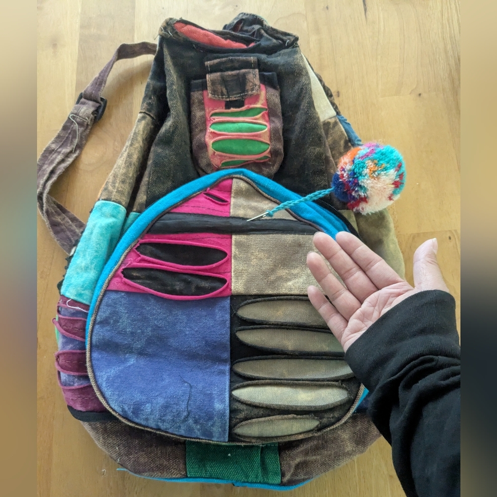 Colorful Patchwork Hobo Backpack